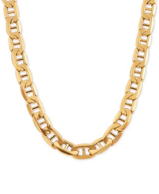 Italian Gold - Lightweight Mariner Link Chain 24" Necklace in 10k Gold