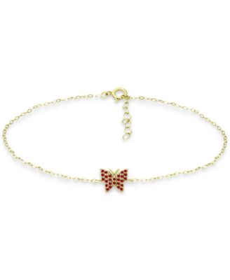 Giani Bernini - Red Cubic Zirconia Butterfly Ankle Bracelet