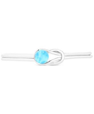 Macy's - Larimar Knot Cuff Bangle Bracelet (2 ct. t.w.) in Sterling Silver