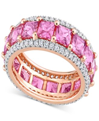 Macy's - Pink Sapphire (5-5/8 ct. t.w.) & Diamond (5/8 ct. t.w.) Eternity Band in 14k Rose Gold