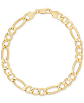 Italian Gold - Lightweight Men's Figaro Chain Bracelet in Italian 10k Gold