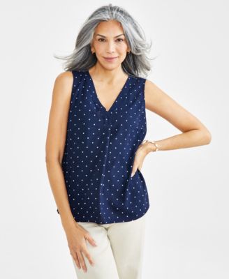 Style & Co - Women's Polka Dot Sleeveless Tank