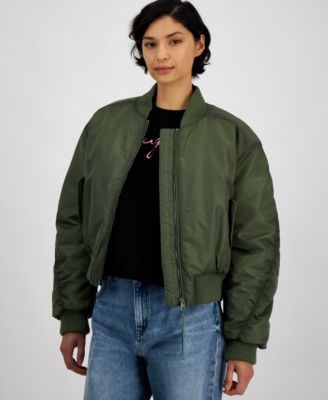 HUGO - Women's Solid-Color Relaxed Bomber Jacket