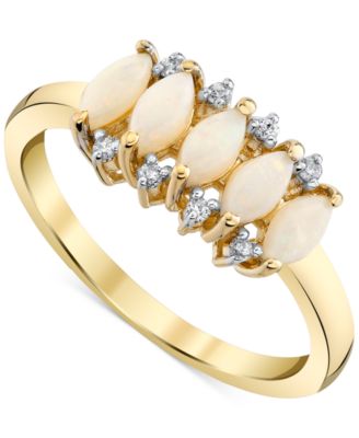 !FIDEA FACTORY - Opal (5/8 ct. t.w.) & Diamond Accent Marquise Cluster Ring in 10k Gold
