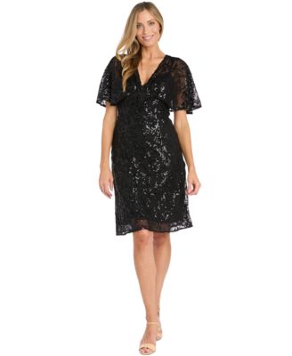 R & M Richards - Petite Beaded Capelet Dress