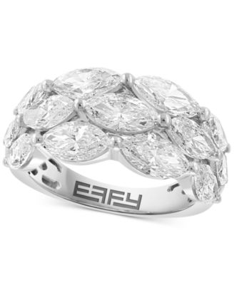 EFFY Collection - Lab Grown Diamond Horizontal Cluster Ring (1/2 ct. t.w.) in 14K White Gold