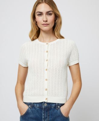 French Connection - Women's Pointelle Button-Front Cardigan