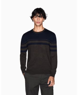 A|X Armani Exchange - Men's Long Sleeve Wool Blend Color Block Sweater
