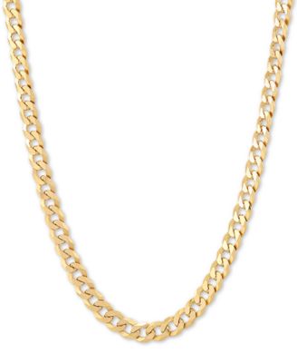 Macy's - Flat Curb Link 18" Chain Necklace in 18k Gold-Plated Sterling Silver