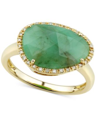 Macy's - Emerald (4 ct. t.w.) & Diamond (1/10 ct. t.w.) Statement Ring in 14k Gold (Also in Ruby & Sapphire)