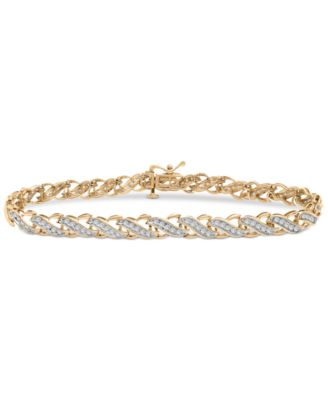 Wrapped in Love - Diamond Diagonal Link Bracelet (1 ct. t.w.) in 10k Gold