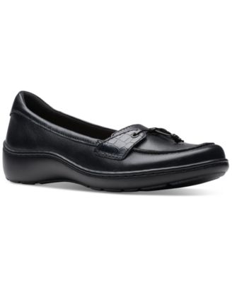 Clarks - Women's Cora Haley Mixed-Texture Tie-Top Loafers