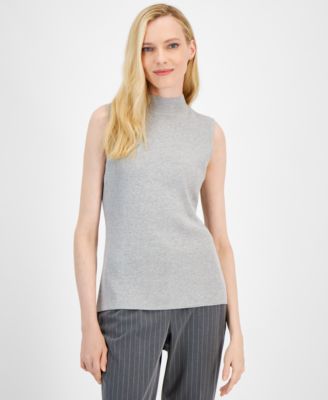 Tahari ASL - Women's Mock Neck Sleeveless Knit Top