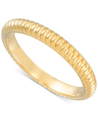 Signature Gold - Gold Ribbed Bangle Bracelet in 14k Gold Over Resin