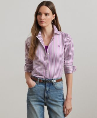 Lauren Ralph Lauren - Women's Classic-Fit Striped Broadcloth Shirt