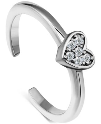 Giani Bernini - Cubic Zirconia Heart Adjustable Toe Ring in Sterling Silver (also in 18k Gold-Plated Sterling Silver)