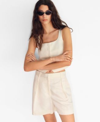 MANGO - Women's Linen Blend Suit Vest