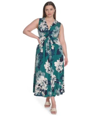 Calvin Klein - Plus Size Jersey Printed Sleeveless Midi Dress