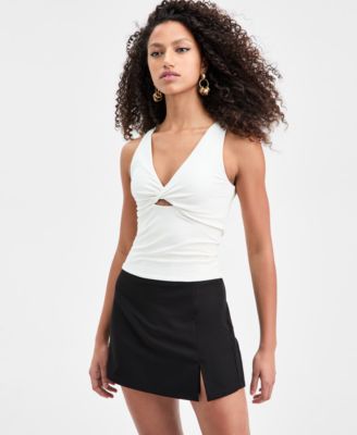 Bar III - Women's Twist-Front Sleeveless Top