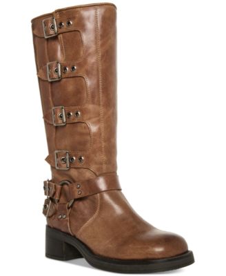 Steve Madden - Women's Brocks Multi-Buckled Tall Engineer Moto Boots