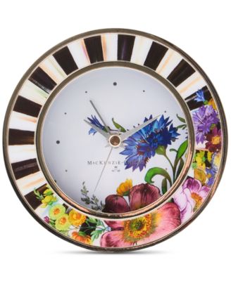MacKenzie-Childs - Flower Market Silver Plated Round Desk Clock