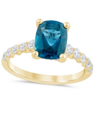 Macy's - London Blue Topaz (2-3/4 ct. t.w.) & Diamond (1/2 ct. t.w.) Bridal Set in 14k Gold