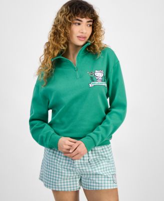 Love Tribe - Juniors' Hello Kitty Zip-Neck Long-Sleeve Sweatshirt