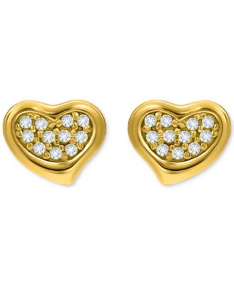 Giani Bernini - Cubic Zirconia Cluster Heart Stud Earrings in 18k Gold-Plated Sterling Silver