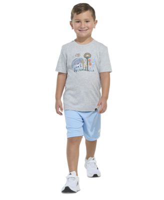 adidas - Toddler & Little Boys Short-Sleeve Heather T-Shirt & Elastic-Waistband Logo Shorts, 2 Piece Set