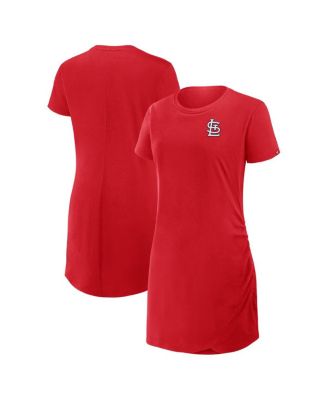 Fanatics - Women's Red St. Louis Cardinals Relaxed fit Drape T-Shirt Dress