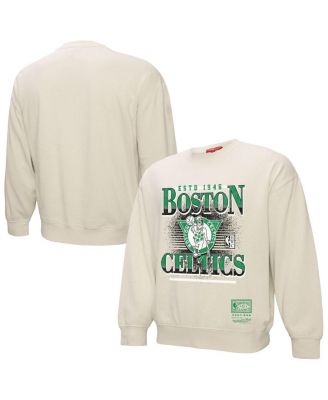 Mitchell & Ness - Women's  Cream Boston Celtics Oversprayed Pullover Sweatshirt
