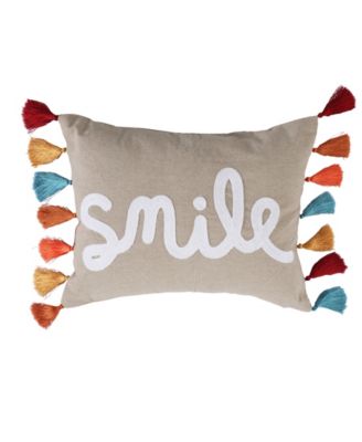 Levtex - Pembroke Fringe Embroidered Decorative Pillow, 12" x 24"