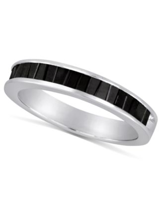 Macy's - Sterling Silver Ring, Black Diamond Baguette Ring (1/4 ct. t.w.)