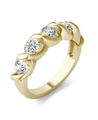 Charles & Colvard - Moissanite Bypass Band 1-1/6 ct. t.w. Diamond Equivalent in 14k White or Yellow Gold