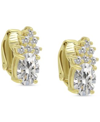 Giani Bernini - Cubic Zirconia Clip-On Stud Earrings in 18k Gold-Plated Sterling Silver