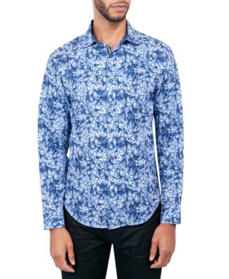 Society of Threads - Men's Regular-Fit Non-Iron Performance Stretch Rose-Print Button-Down Shirt