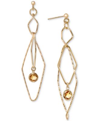 Macy's - Citrine Openwork Orbital Geometric Drop Earrings (5/8 ct. t.w.) in 14k Gold-Plated  Sterling Silver