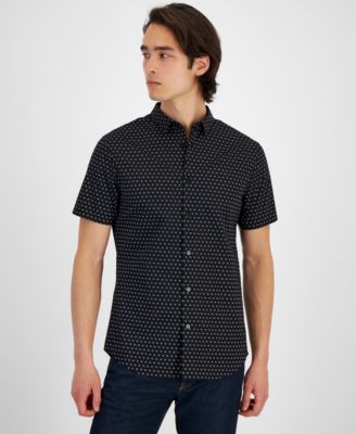 A|X Armani Exchange - Men's Short Sleeve Button-Front Double Dash Print Shirt