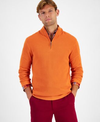 Club Room - Men's Quarter-Zip Cotton Sweater
