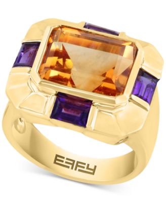 EFFY Collection - Citrine (5-3/4 ct. t.w.) & Amethyst (1-1/2 ct. t.w.) Statement Ring in 14k Gold