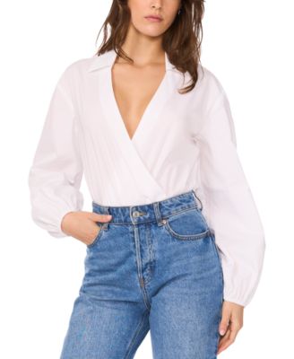 1.STATE - Women's Faux-Wrap Bodysuit