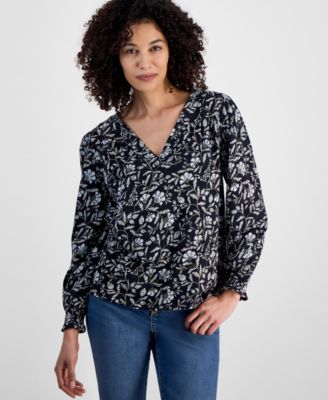 Style & Co - Petite Gram Floral Long-Sleeve Top