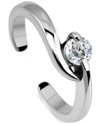 Giani Bernini - Cubic Zirconia Bypass Adjustable Toe Ring in Sterling Silver (also in 18k Gold-Plated Sterling Silver)