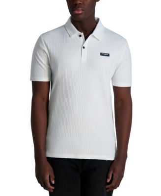 KARL LAGERFELD PARIS - Men's Short Sleeve Ribbed Polo Shirt