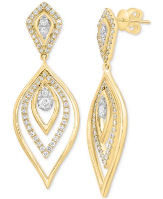 EFFY Collection - Diamond Navette Multi-Layer Drop Earrings (7/8 ct. t.w.) in 14k Gold