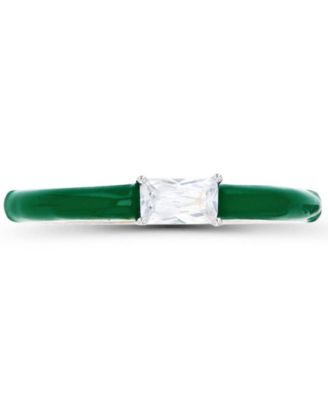 Macy's - Cubic Zirconia (0.5 ct. t.w.) and Enamel Ring in Sterling Silver