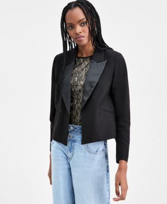Bar III - Women's Open Front Tuxedo Jacket