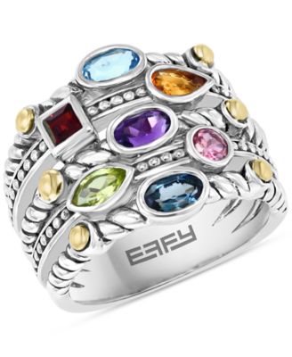 EFFY Collection - Multi-Gemstone (1-1/3 ct. t.w.) Multi-Row Ring in Sterling Silver