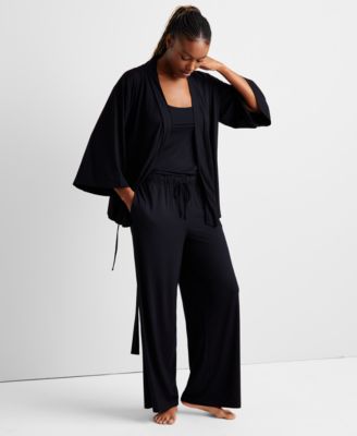 State of Day - Women's 3-Pc. Fluid-Knit Pajama Set