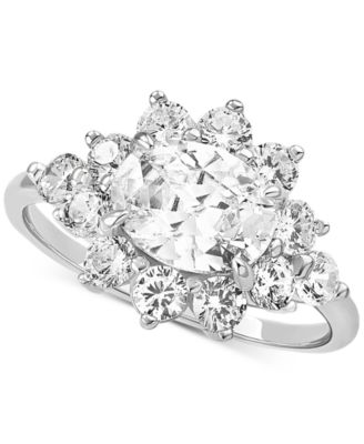 Giani Bernini - Cubic Zirconia Oval Cluster Ring in Sterling Silver